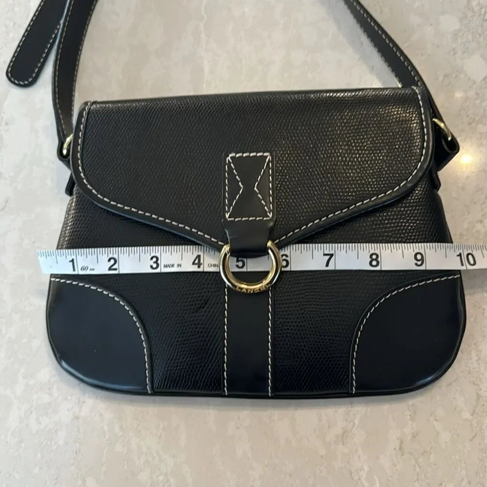 BEAUTIFUL LANCEL ELSA BLACK LEATHER CROSSBODY